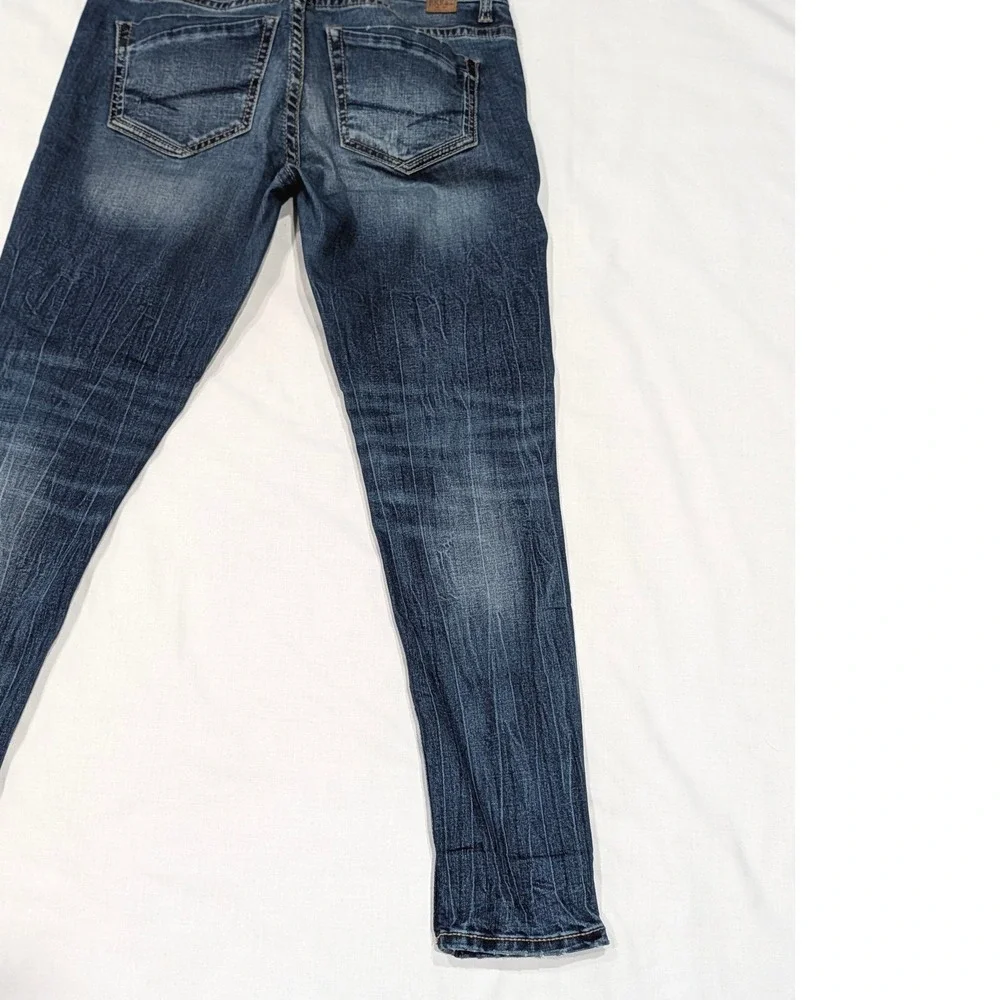 BKE Payton Ankle Skinny Jeans Womens Mid Rise Medium Wash Distressed Denim 27